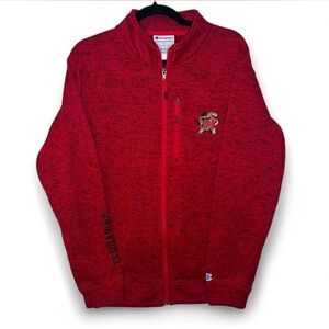 Champion Maryland Terrapins Zip-Up Jacket Red Small Embroidered Logo